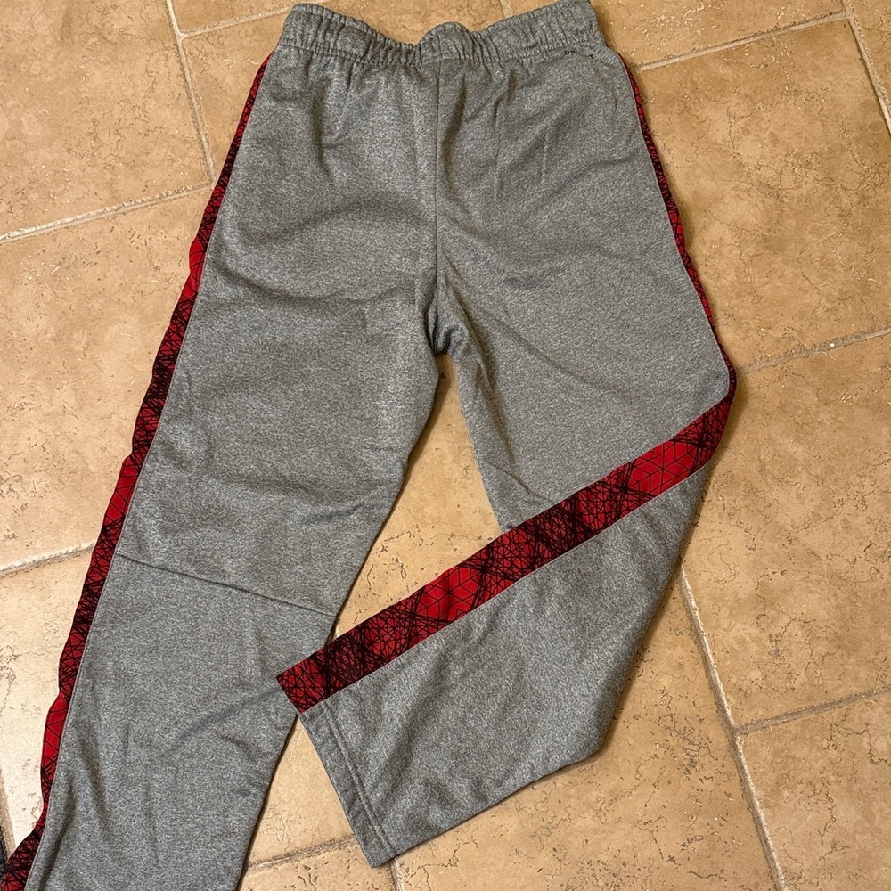 Nike Kids large Gray Joggers with Red Accents Dri-Fit - Picture 3 of 3